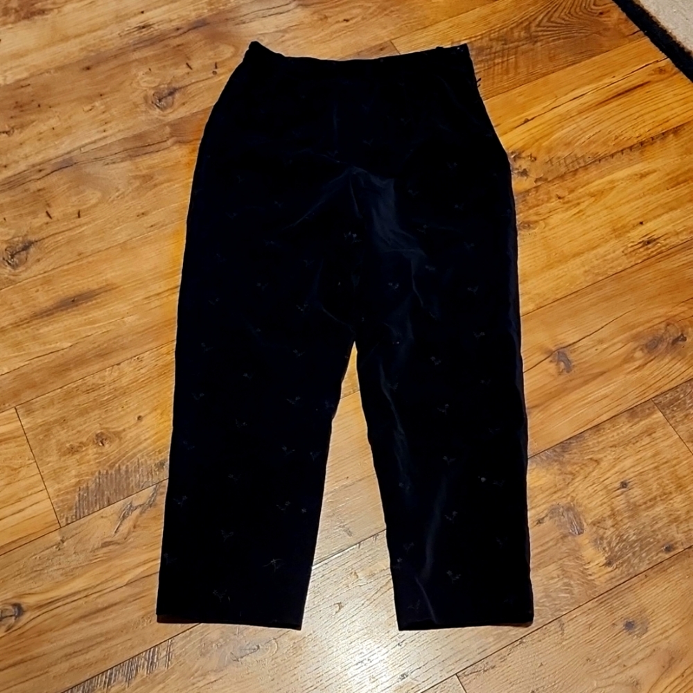 Talbots Velvet Embroidered Pants - Picture 2 of 10